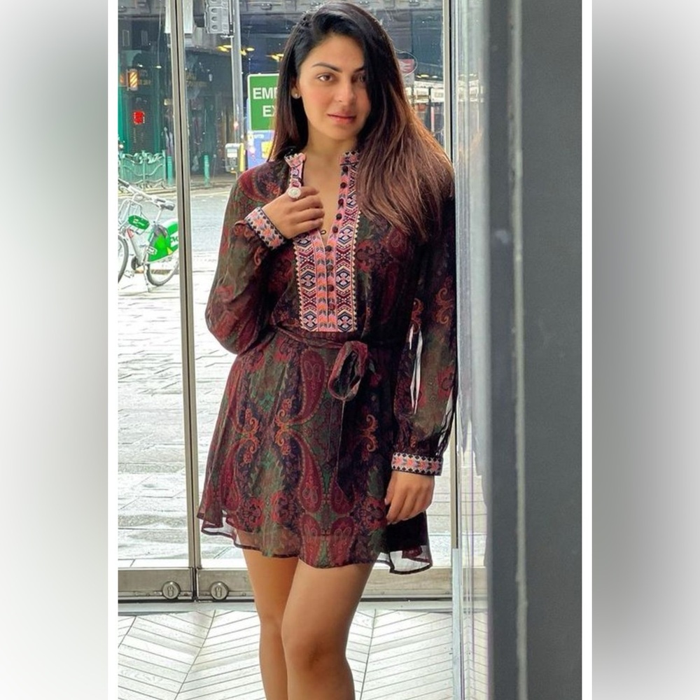 Elegant Multicolor Paisley Dress